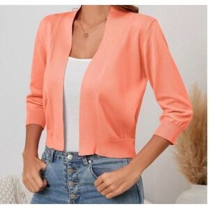 Peach Open Front Cardigan – Size L (New with Tags)
